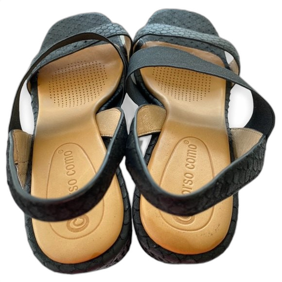 Corso Como Hally 2 Leather Open Toe Strappy Block Heel Sandals - Picture 4 of 8